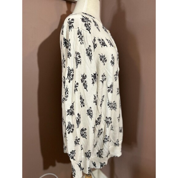 Lands End Floral Print Cardigan Sweater Womens Size 3X Supima Cotton - Picture 4 of 8